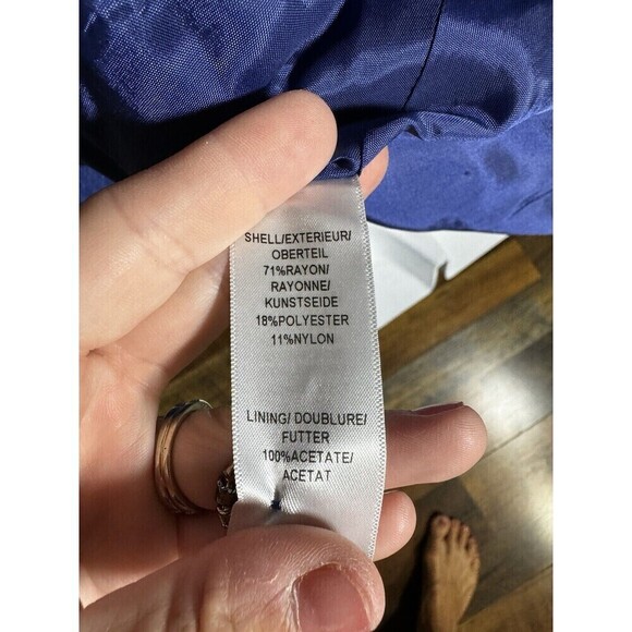 adrianna papell evening essentials Blazer/jacket 3/4” Sleeve. Size 6 Blu… - Picture 8 of 11